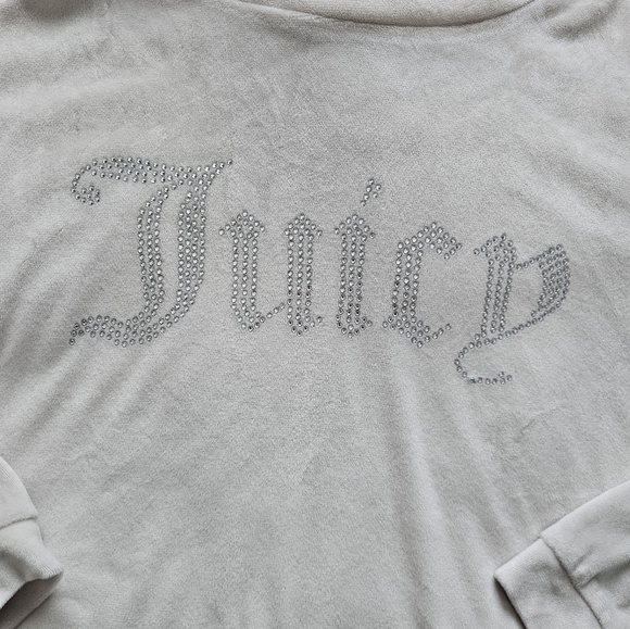 Juicy Couture Size m bling logo velour pullover crewneck long sleeve - Picture 7 of 9